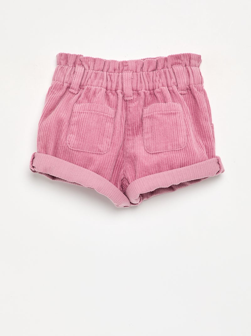 Short paperbag in velluto a costine Rosa - Kiabi