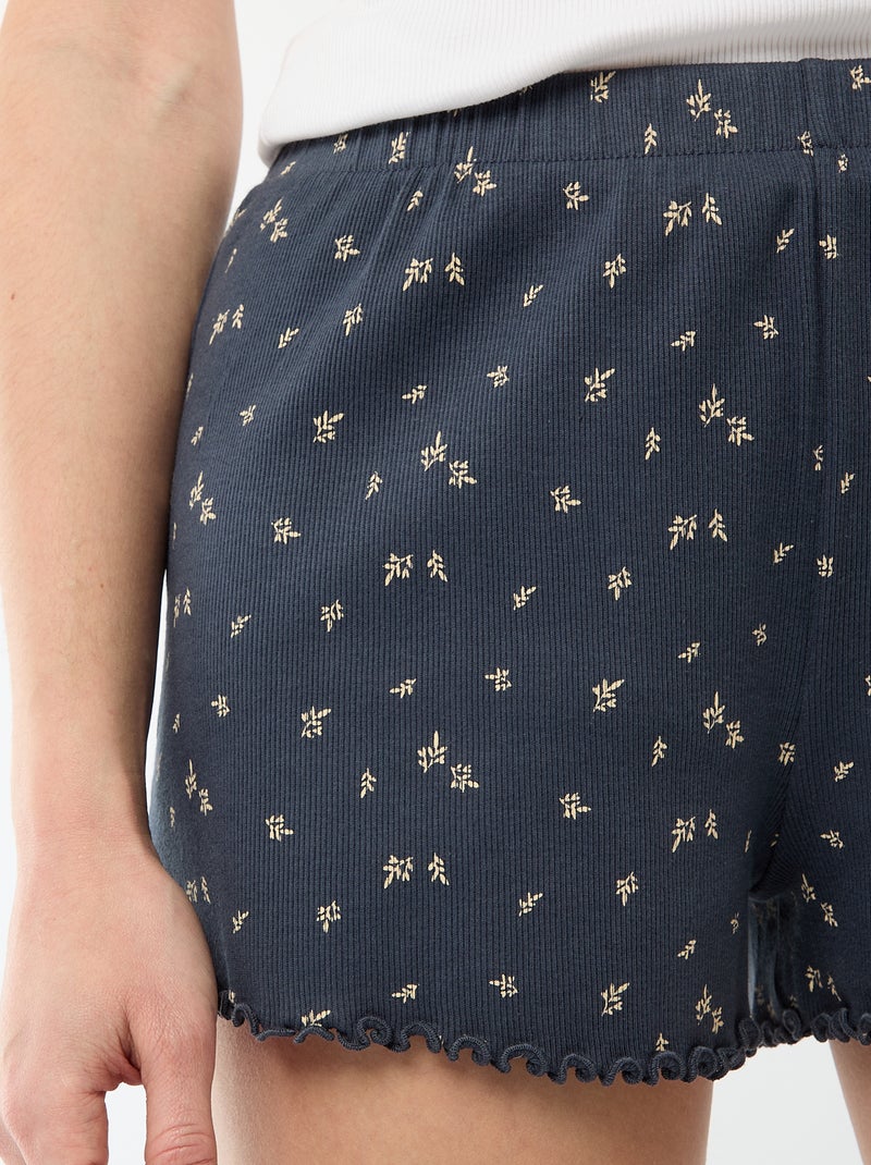 Short pigiama corto in cotone con stampa floreale all-over Blu - Kiabi