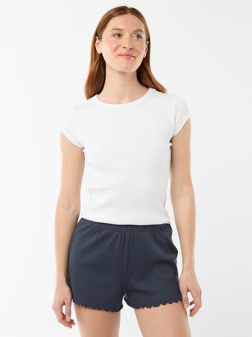 Short pigiama corto in cotone tinta unita - Kiabi