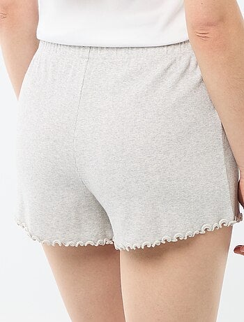 Short pigiama corto in cotone con stampa floreale all-over