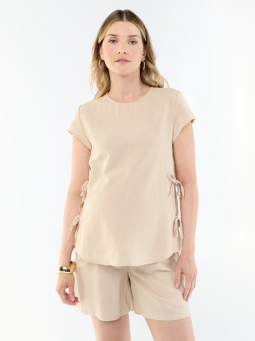 Short premaman in lino stampato - Kiabi