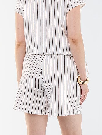 Short premaman in lino stampato