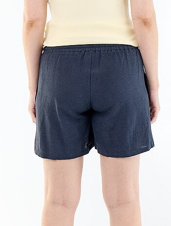 Short premaman in lino stampato