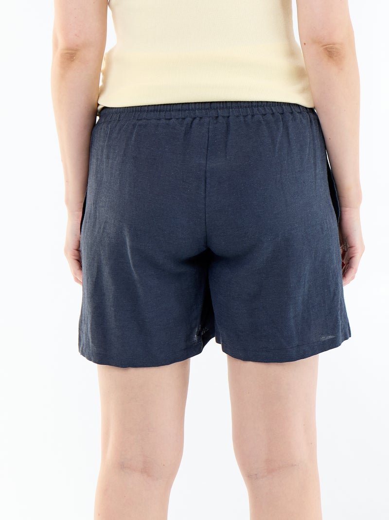 Short premaman in lino stampato Blu - Kiabi