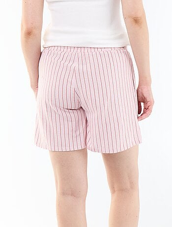 Short premaman in lino stampato
