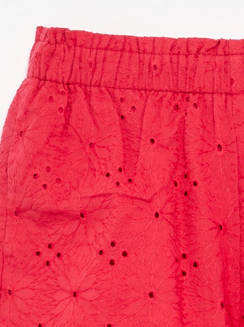 Short rosso con ricami sangallo - Kiabi Short rosso con ricami sangallo - Kiabi