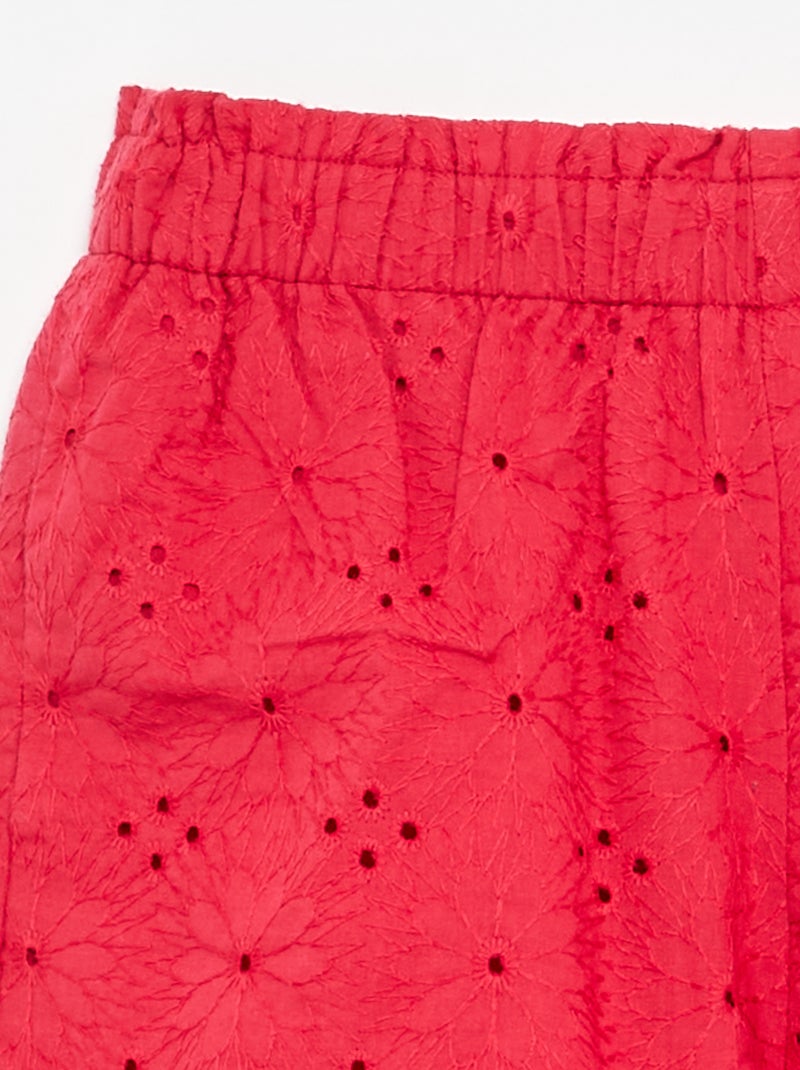 Short rosso con ricami sangallo Rosso - Kiabi