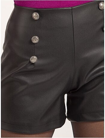 Short simili cuir taille haute XATINA