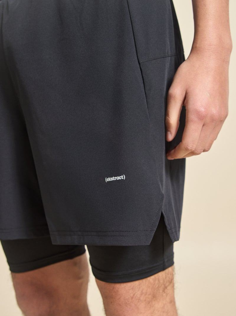 Short sportivi 2 in 1 - (ekstract) Nero - Kiabi