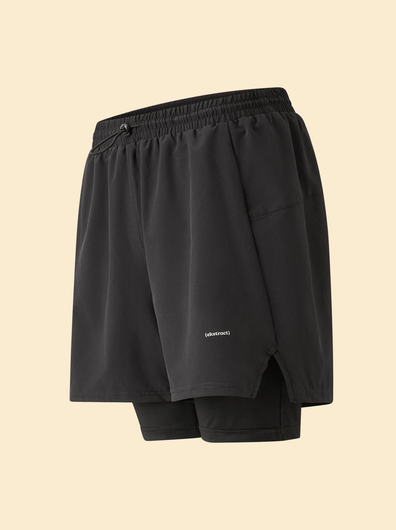 Short sportivi 2 in 1 - (ekstract) Nero - Kiabi