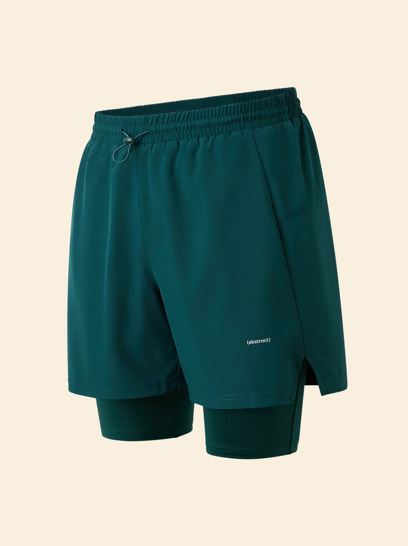 Short sportivi 2 in 1 - (ekstract) Verde - Kiabi