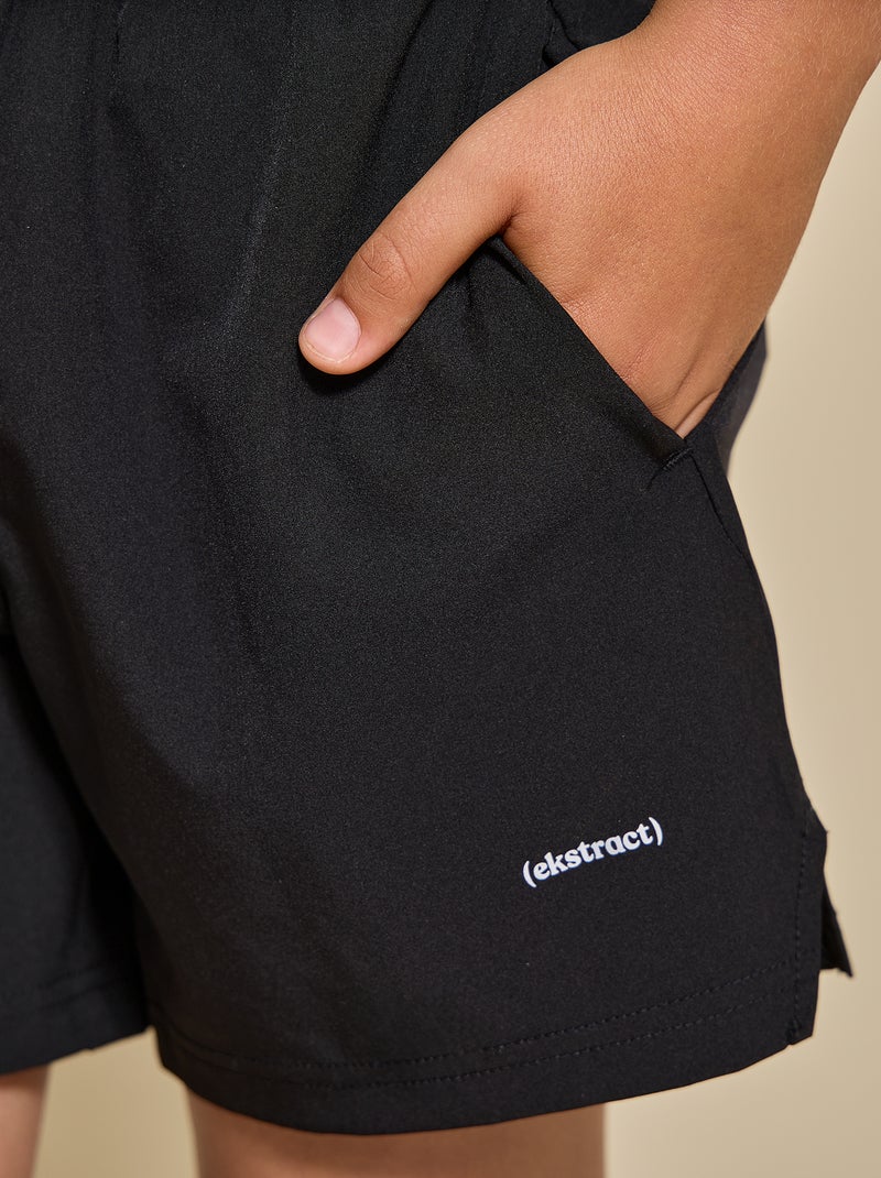 Short sportivo con tasca posteriore con zip - (ekstract) Nero - Kiabi