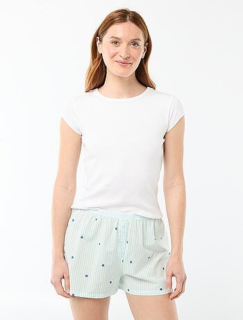 Short elasticizzati a righe all-over