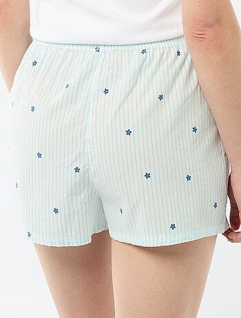 Short elasticizzati a righe all-over