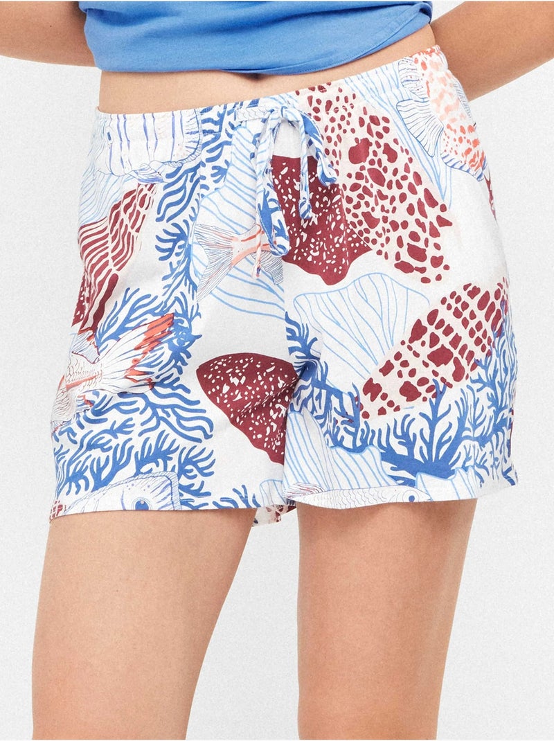 Short stampato ispirazione fondo marino Multicolore - Kiabi