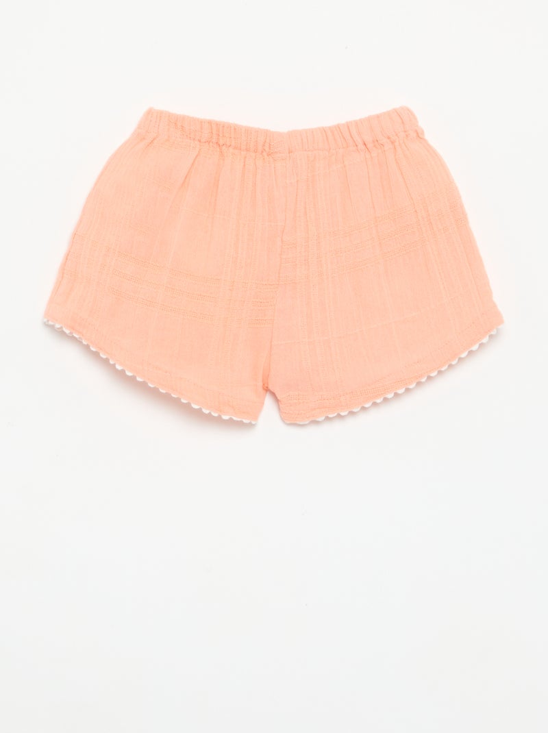 Short tinta unita in dobby Arancione - Kiabi