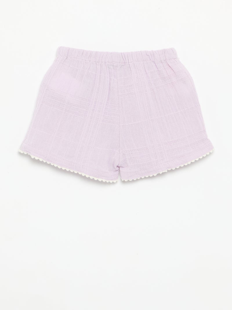 Short tinta unita in dobby Viola - Kiabi