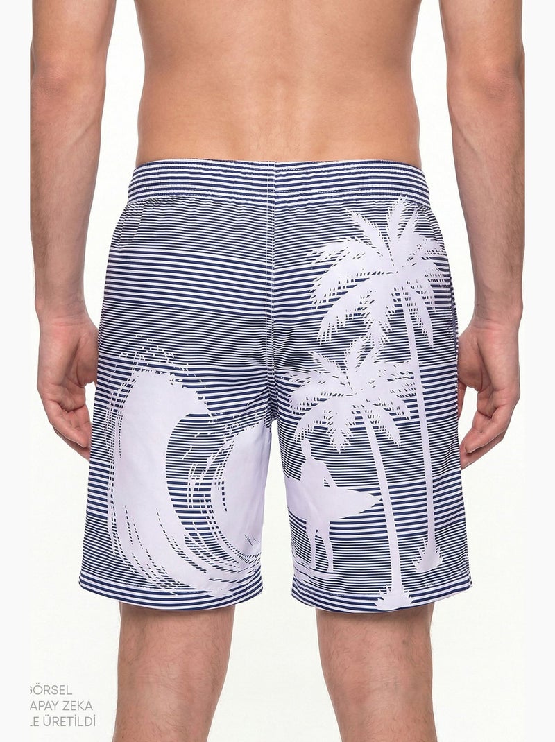 Short uomo surf revival a righe penti Blu Bianco Grigio - Kiabi