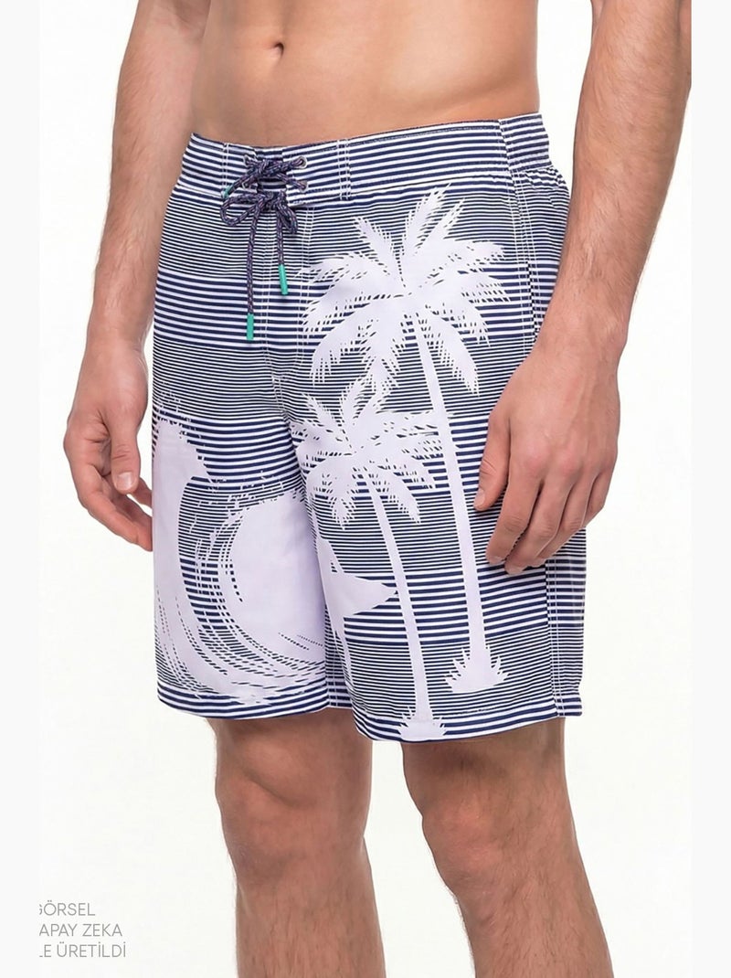 Short uomo surf revival a righe penti Blu Bianco Grigio - Kiabi