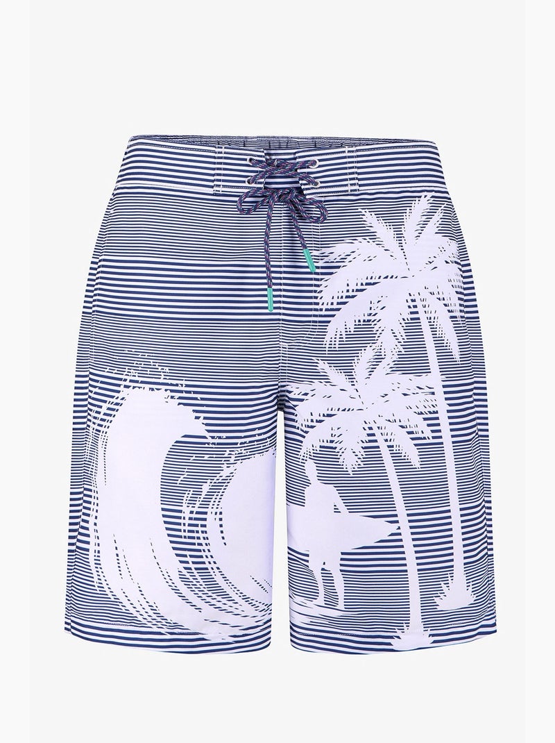 Short uomo surf revival a righe penti Blu Bianco Grigio - Kiabi