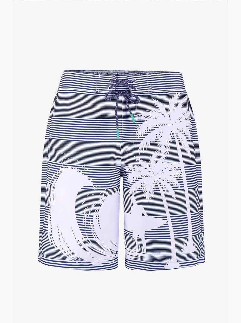 Short uomo surf revival a righe penti Blu Bianco Grigio - Kiabi