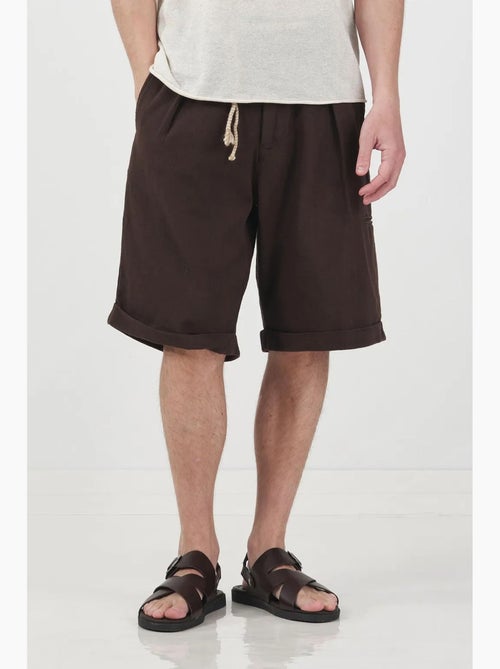 Shorts a gamba ampia relaxed fit a vita media con tasche giesto - Kiabi Shorts a gamba ampia relaxed fit a vita media con tasche giesto - Kiabi