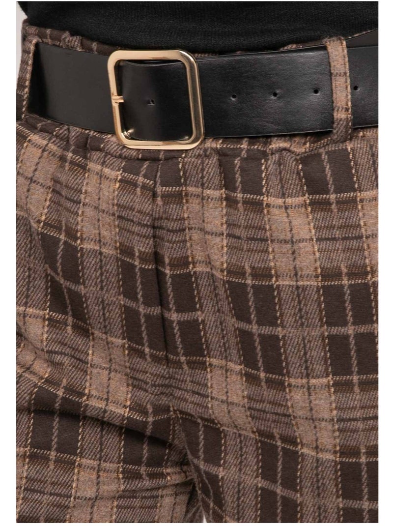 Shorts a quadri con cintura xeline Marrone - Kiabi