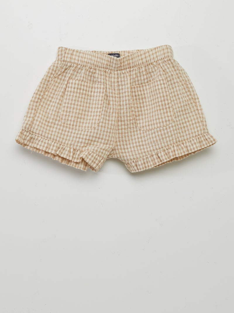 Shorts a quadri stile vichy BEIGE - Kiabi