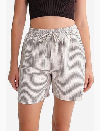 Shorts a righe a vita alta con gamba ampia mixray