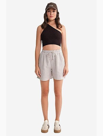 Shorts a righe a vita alta con gamba ampia mixray