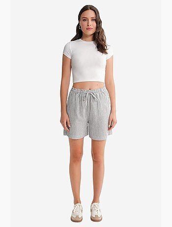 Shorts a righe a vita alta con gamba ampia mixray