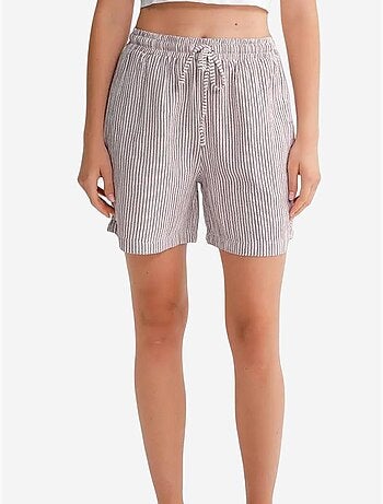 Shorts a righe a vita alta con gamba ampia mixray