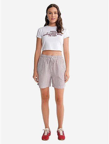 Shorts a righe a vita alta con gamba ampia mixray