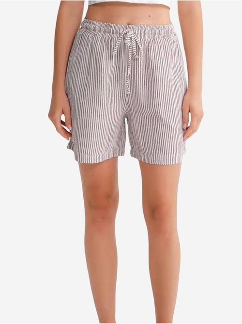 Shorts a righe a vita alta con gamba ampia mixray - Kiabi Shorts a righe a vita alta con gamba ampia mixray - Kiabi