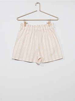 Shorts a righe con bottoni - Kiabi