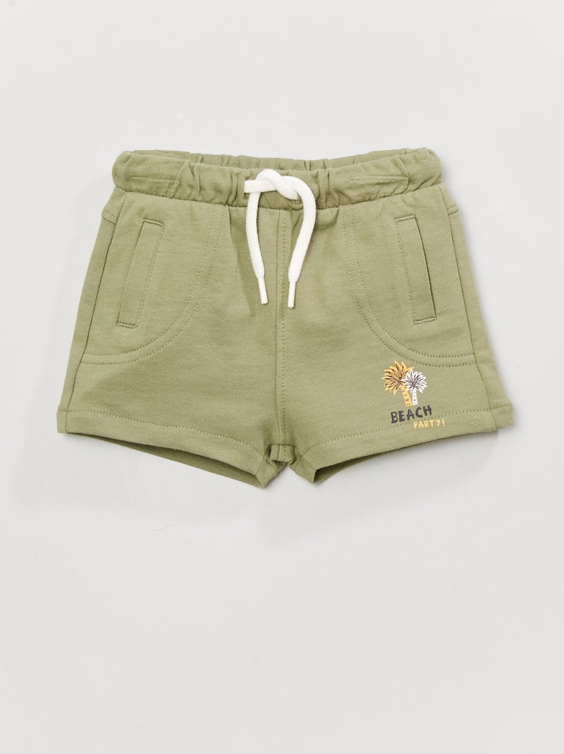 Shorts a righe in cotone KAKI - Kiabi