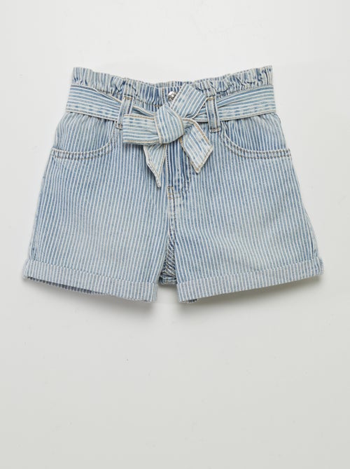 Shorts a righe in denim - Kiabi