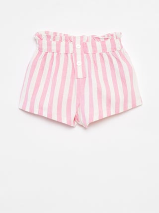Shorts a righe in maglia testurizzata