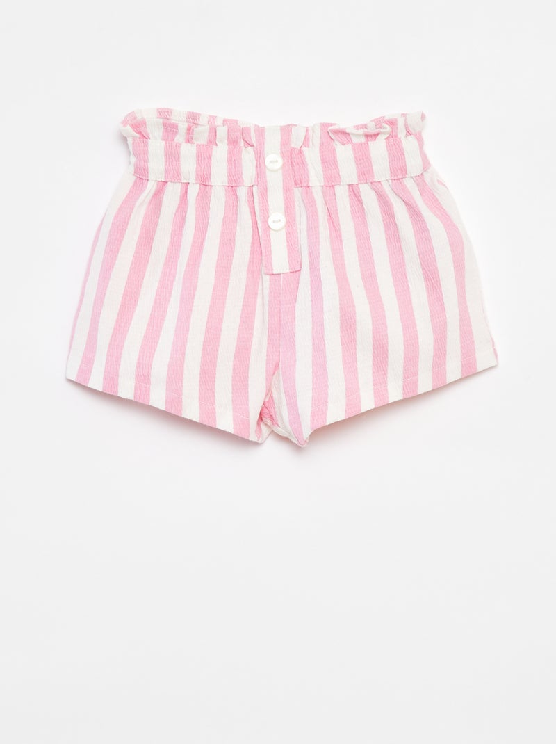 Shorts a righe in maglia testurizzata ROSA - Kiabi