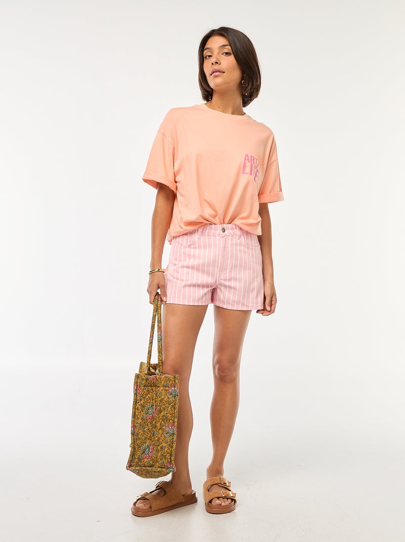 Shorts a righe Rosa - Kiabi