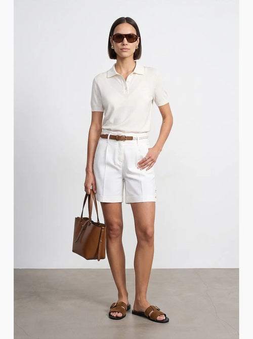 Shorts a vita alta a gamba ampia con cintura dilvin - Kiabi