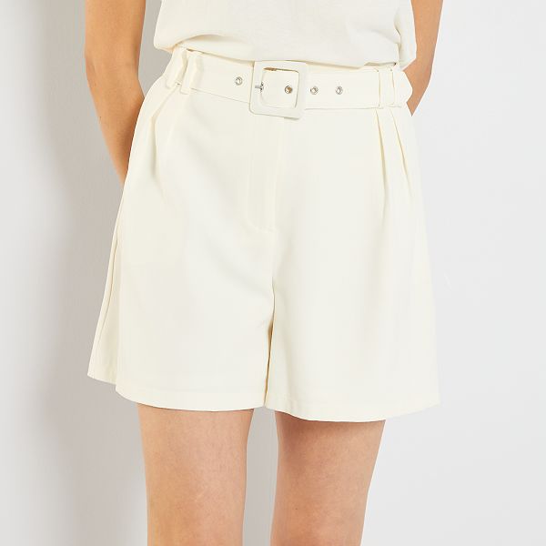 Shorts a vita alta Donna dalla 38 alla 52 - bianco neve - Kiabi - 15,00€