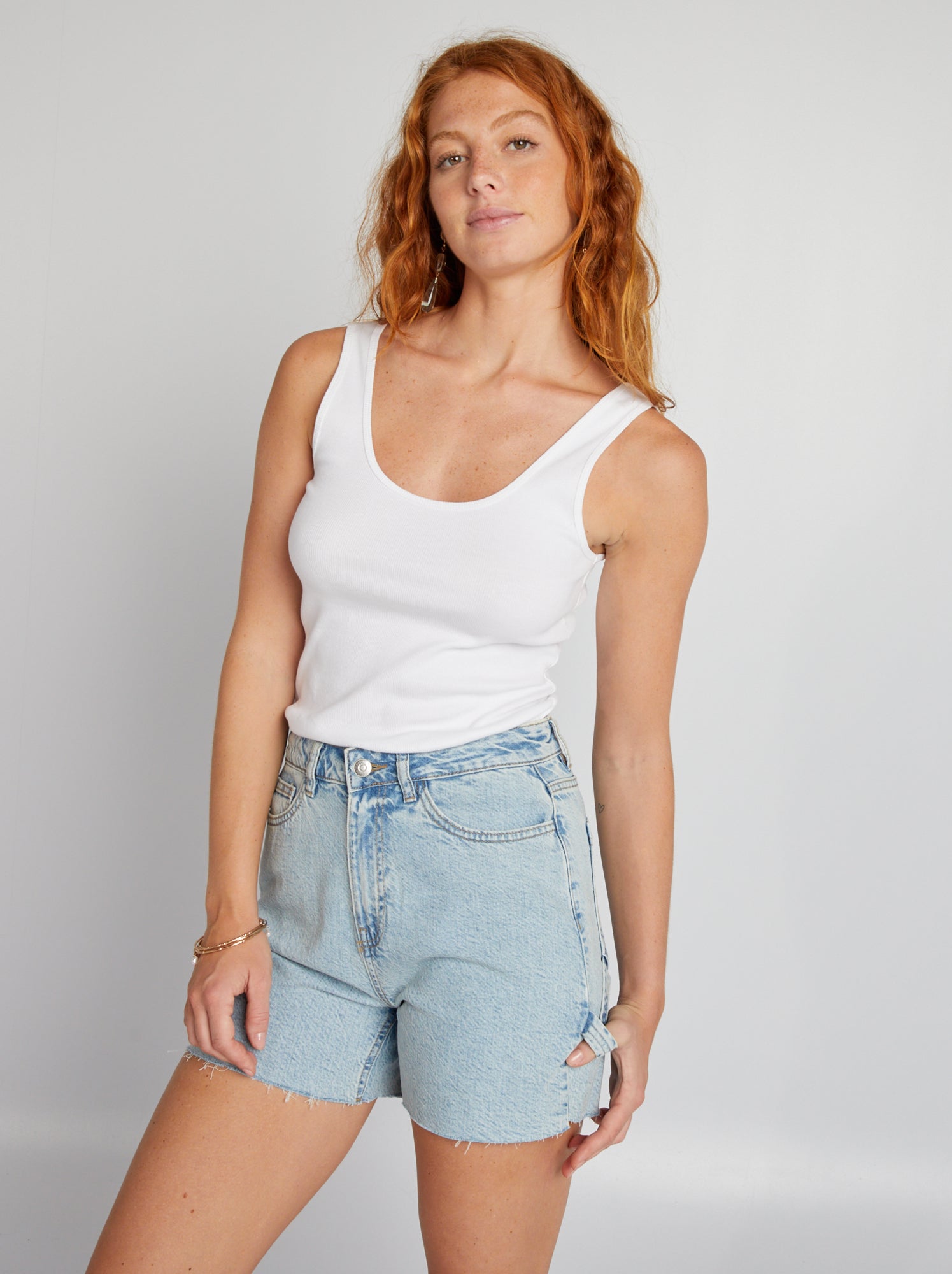 Pantaloncini jeans vita alta online