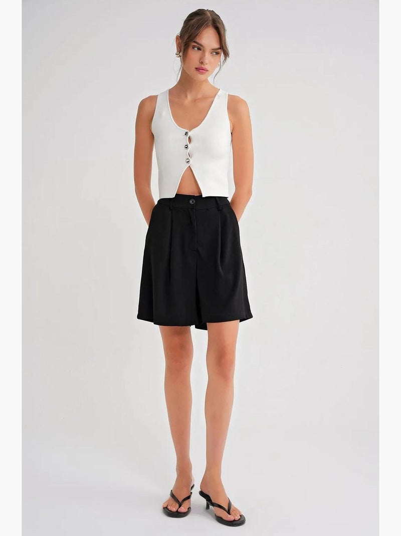 Shorts a vita alta con bottoni e tasche mixray Nero - Kiabi