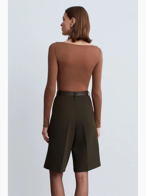 Shorts a vita alta con cintura e gamba ampia dilvin - Kiabi