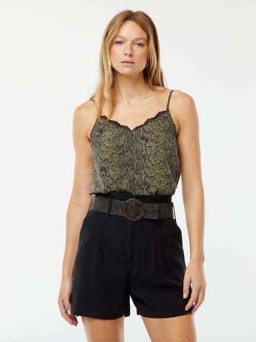 Shorts a vita alta con cintura - Kiabi