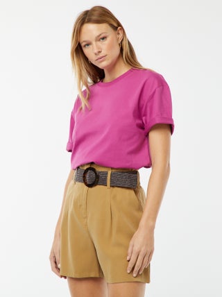 Shorts a vita alta con cintura