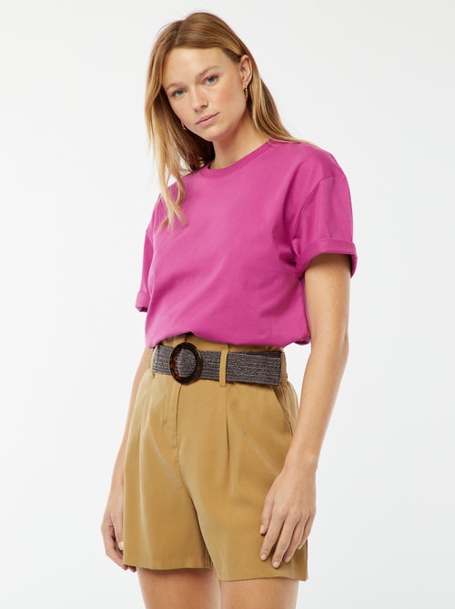Shorts a vita alta con cintura - Kiabi