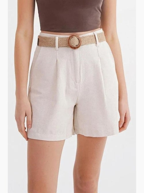 Shorts a vita alta con dettaglio cintura mixray - Kiabi Shorts a vita alta con dettaglio cintura mixray - Kiabi