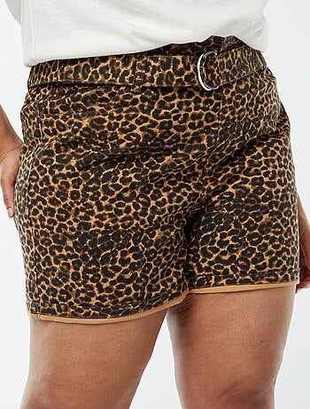 Shorts a vita alta in jeans con cintura